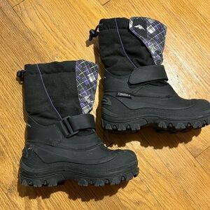 Tundra Quebec Snow Boots Kid's Black Multicolor Size Quebec-Wide 13 Waterproof
